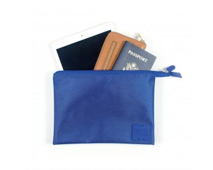 Piórnik, Saszetka na Suwak, Niebieska, 3 kieszenie